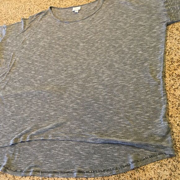 Lularoe Large Heather Grey Box Shaped Tunic Top Short Dolman Sleeves - Picture 10 of 12